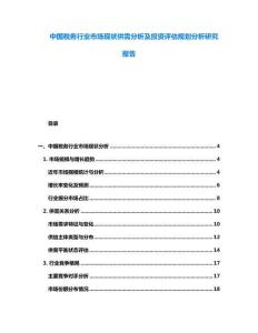 中國稅務行業市場現狀供需分析及投資評估規劃分析研究報告