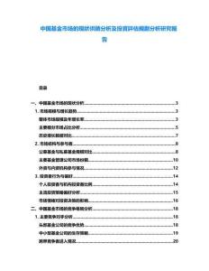 中國基金市場的現(xiàn)狀供銷分析及投資評估規(guī)劃分析研究報告