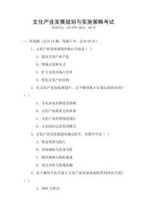 文化產業發展規劃與實施策略考試