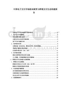 中國電子支付市場(chǎng)格局演變與跨境支付生態(tài)構(gòu)建報(bào)告