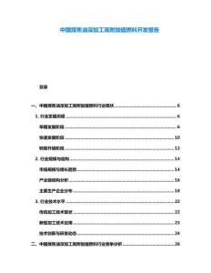 中國煤焦油深加工高附加值燃料開發報告