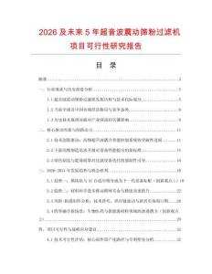 2026及未来5年超音波震动筛粉过滤机项目可行性研究报告