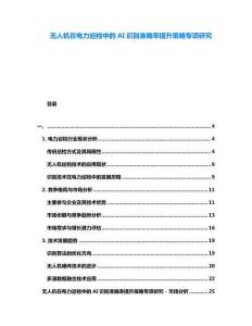 無人機在電力巡檢中的AI識別準(zhǔn)確率提升策略專項研究