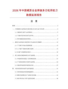 2026年中國硬質合金焊接多刃機用鉸刀數據監測報告