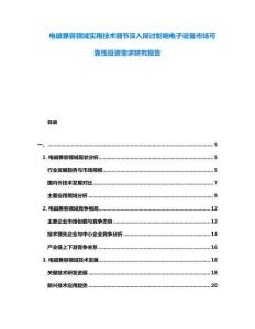 電磁兼容領(lǐng)域?qū)嵱眉夹g(shù)細(xì)節(jié)深入探討影響電子設(shè)備市場(chǎng)可靠性投資需求研究報(bào)告