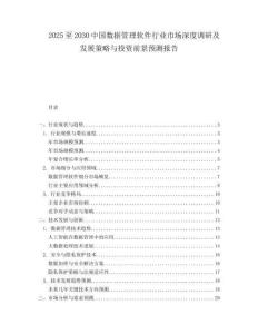 2025至2030中國(guó)數(shù)據(jù)管理軟件行業(yè)市場(chǎng)深度調(diào)研及發(fā)展策略與投資前景預(yù)測(cè)報(bào)告