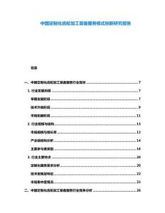 中國(guó)定制化齒輪加工裝備服務(wù)模式創(chuàng)新研究報(bào)告