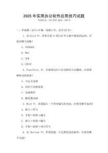 2025年實用辦公軟件應用技巧試題