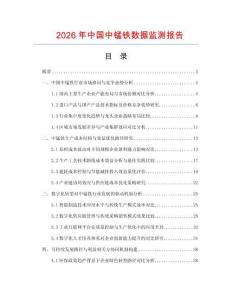 2026年中國(guó)中錳鐵數(shù)據(jù)監(jiān)測(cè)報(bào)告