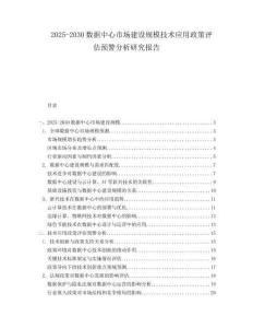 2025-2030數據中心市場建設規模技術應用政策評估預警分析研究報告