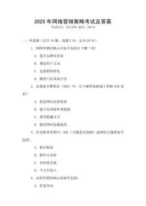 2025年網絡營銷策略考試及答案