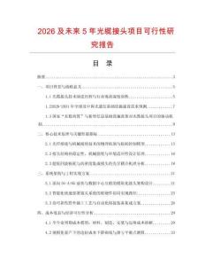 2026及未來5年光纜接頭項目可行性研究報告