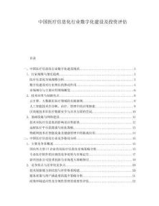 中國(guó)醫(yī)療信息化行業(yè)數(shù)字化建設(shè)及投資評(píng)估