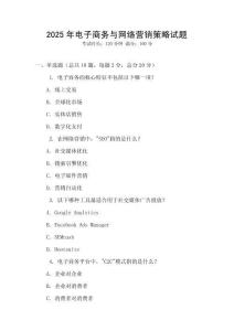 2025年電子商務與網絡營銷策略試題
