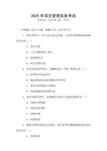 2025年項目管理實務(wù)考試