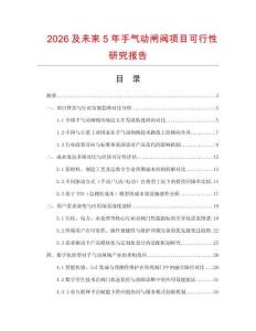 2026及未來5年手氣動閘閥項目可行性研究報告