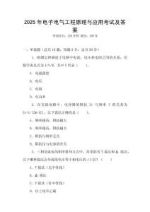 2025年電子電氣工程原理與應用考試及答案