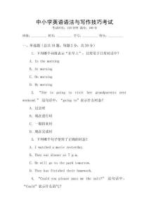 中小學(xué)英語語法與寫作技巧考試