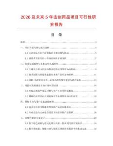 2026及未來5年擊劍用品項(xiàng)目可行性研究報(bào)告