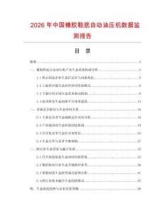 2026年中國橡膠鞋底自動油壓機(jī)數(shù)據(jù)監(jiān)測報(bào)告