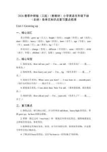 2026春季外研版（三起）（新教材）小學(xué)英語五年級(jí)下冊(cè)（全冊(cè)）各單元知識(shí)點(diǎn)復(fù)習(xí)要點(diǎn)梳理