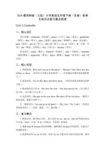 2026春譯林版（三起）小學(xué)英語五年級(jí)下冊(cè)（全冊(cè)）各單元知識(shí)點(diǎn)復(fù)習(xí)要點(diǎn)梳理