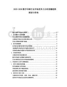 2025-2030數(shù)字印刷行業(yè)市場(chǎng)競(jìng)爭(zhēng)力分析前瞻趨勢(shì)規(guī)劃與咨詢