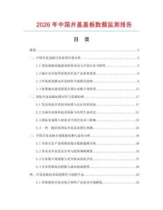 2026年中国井盖盖板数据监测报告