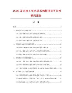 2026及未來5年水泥石棉板項目可行性研究報告