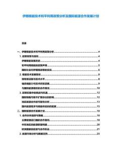伊朗核能技術(shù)和平利用政策分析及國際能源合作發(fā)展計劃