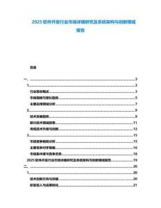 2025軟件開發(fā)行業(yè)市場詳細(xì)研究及系統(tǒng)架構(gòu)與創(chuàng)新領(lǐng)域報告