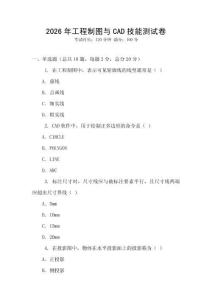 2026年工程制圖與CAD技能測(cè)試卷