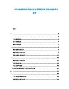 2025瑞典可穿戴設備交互系統(tǒng)現(xiàn)狀研究及商業(yè)拓展規(guī)劃報告
