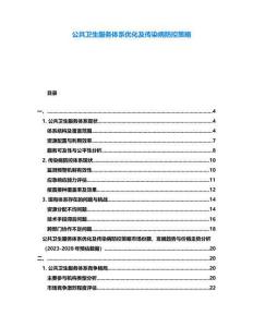 公共衛(wèi)生服務(wù)體系優(yōu)化及傳染病防控策略