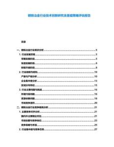 鋼鐵冶金行業(yè)技術創(chuàng)新研究含重組策略評估報告