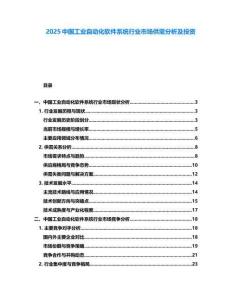 2025中國(guó)工業(yè)自動(dòng)化軟件系統(tǒng)行業(yè)市場(chǎng)供需分析及投資