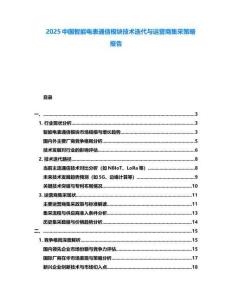 2025中國智能電表通信模塊技術迭代與運營商集采策略報告