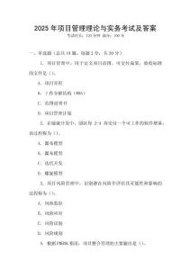 2025年項目管理理論與實務考試及答案