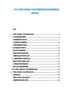 2025中國工業(yè)機(jī)器人行業(yè)市場前景供需分析及智能制造發(fā)展研究
