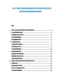 2025中國工業(yè)自動化控制系統(tǒng)行業(yè)市場現(xiàn)狀供需分析及投資評估規(guī)劃發(fā)展前景研究報告