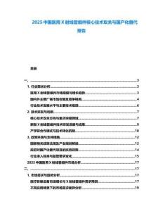 2025中國醫(yī)用X射線管組件核心技術(shù)攻關(guān)與國產(chǎn)化替代報(bào)告
