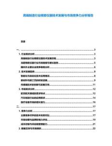 高端制造行業精密儀器技術發展與市場競爭力分析報告