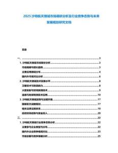 2025沙特航天領域市場調研分析及行業(yè)競爭態(tài)勢與未來發(fā)展規(guī)劃研究文檔