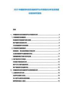 2025中國教育科技在線教育平臺市場現(xiàn)狀分析及投資建議規(guī)劃研究報告