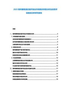 2025智利葡萄酒莊園開發(fā)業(yè)市場現(xiàn)狀供需分析及投資評估規(guī)劃分析研究報告
