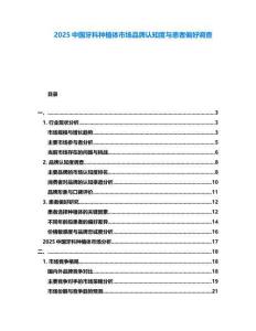 2025中國牙科種植體市場品牌認知度與患者偏好調查