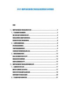 2025塞薩洛尼基港口物流業(yè)投資現(xiàn)狀分析規(guī)劃