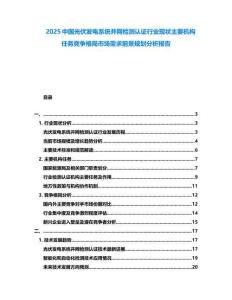 2025中國(guó)光伏發(fā)電系統(tǒng)并網(wǎng)檢測(cè)認(rèn)證行業(yè)現(xiàn)狀主要機(jī)構(gòu)任務(wù)競(jìng)爭(zhēng)格局市場(chǎng)需求前景規(guī)劃分析報(bào)告