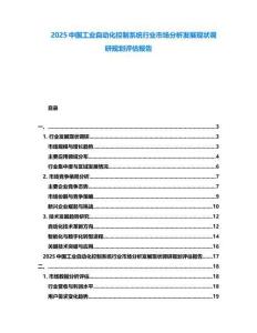 2025中國(guó)工業(yè)自動(dòng)化控制系統(tǒng)行業(yè)市場(chǎng)分析發(fā)展現(xiàn)狀調(diào)研規(guī)劃評(píng)估報(bào)告