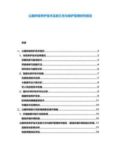公路橋梁養護技術及耐久性與維護管理研究報告